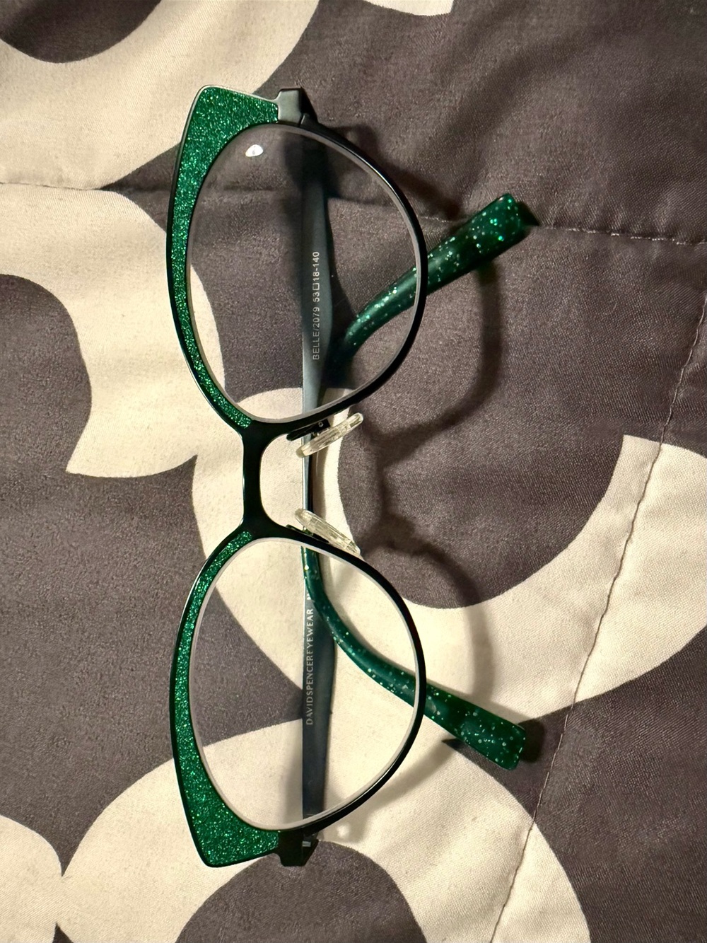 David Spencer Sparkling Emerald Cat-Eye Belle Glasses